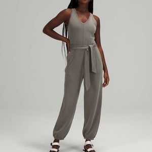 Lululemon Ease of it All Grey Sage V-Neck Jumpsuit